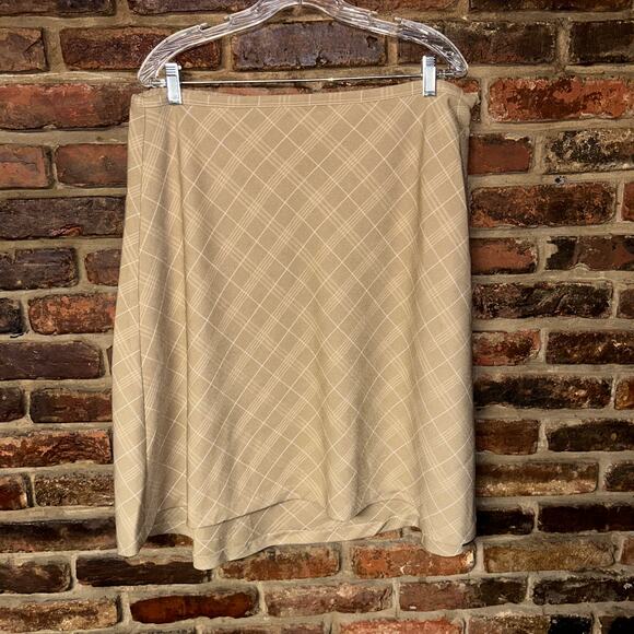 Koret Tan Plaid Elastic Waist Pull-On Mini Skirt Women's Plus Size 20 - Picture 1 of 5